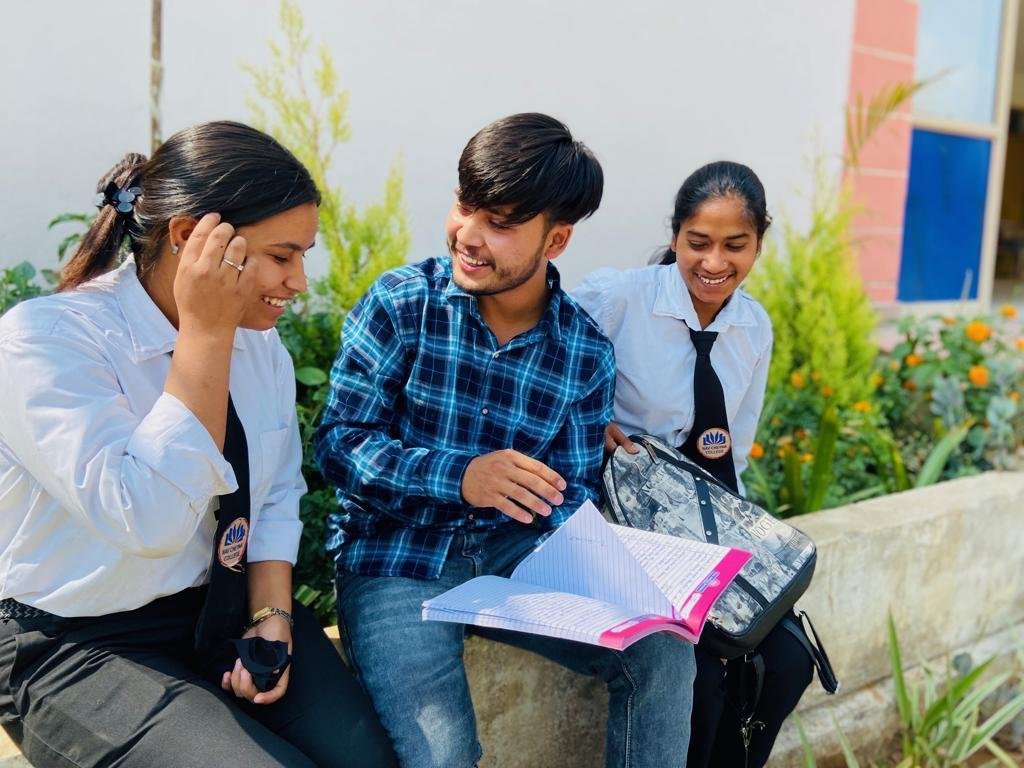 Group study on the lawn