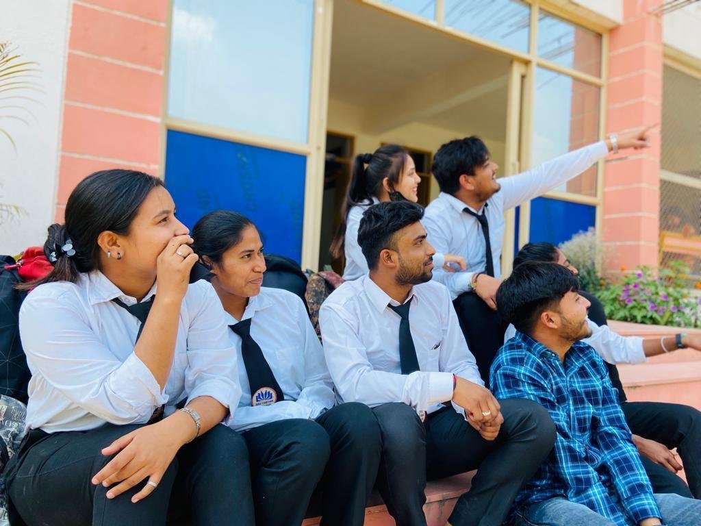Nav Chetna students on the campus steps